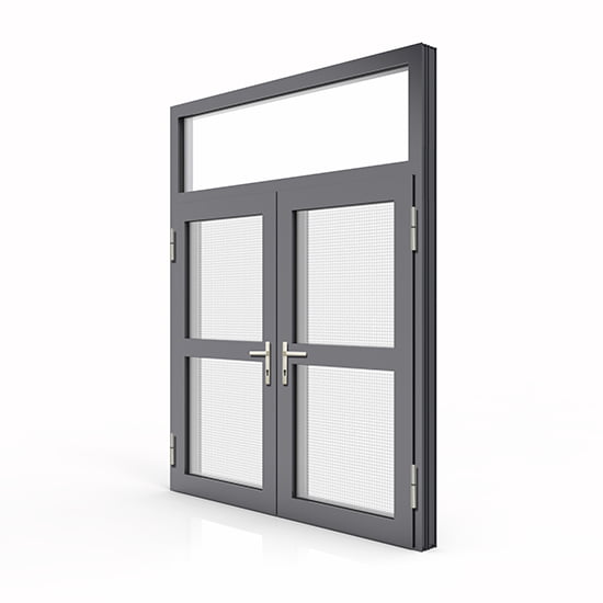 aluminum double glass hinged door
